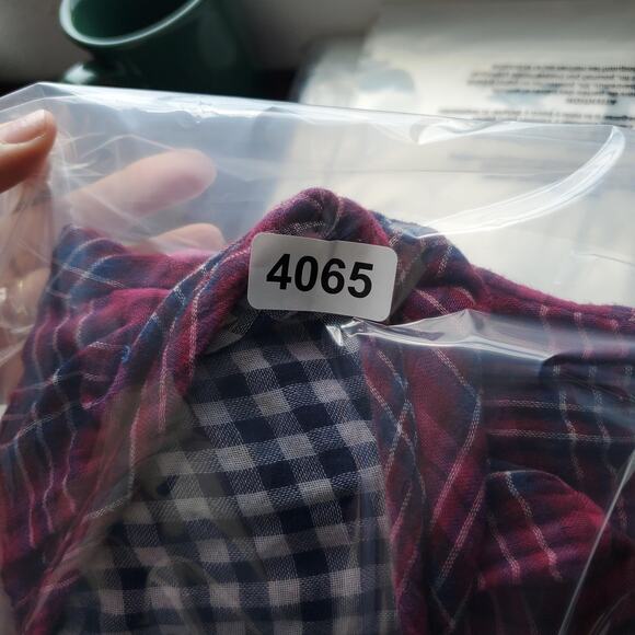 Y2K Aeropostale Shirt Babydoll Womens XS Red Plaid Henley Tunic Long Sleeve - Picture 8 of 8